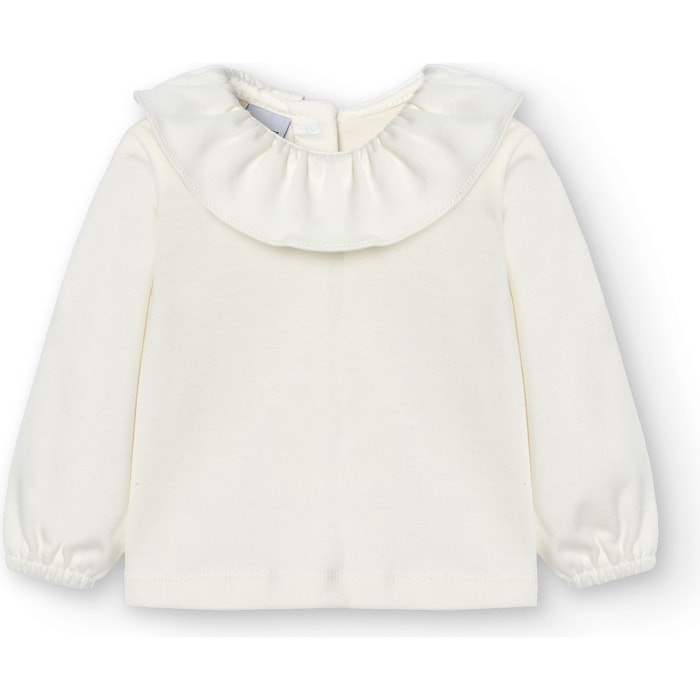 Camiseta bebé manga larga cuello volante