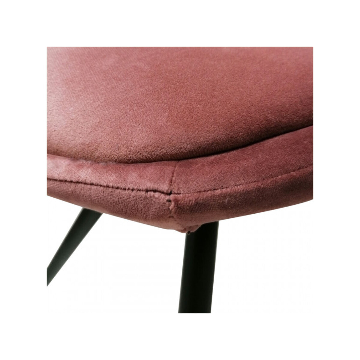 Chaise en velours avec piètement croix en métal noir - COCO