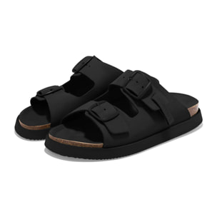 Sandalias Vibe Unisex Cierre Hebilla Color Negro