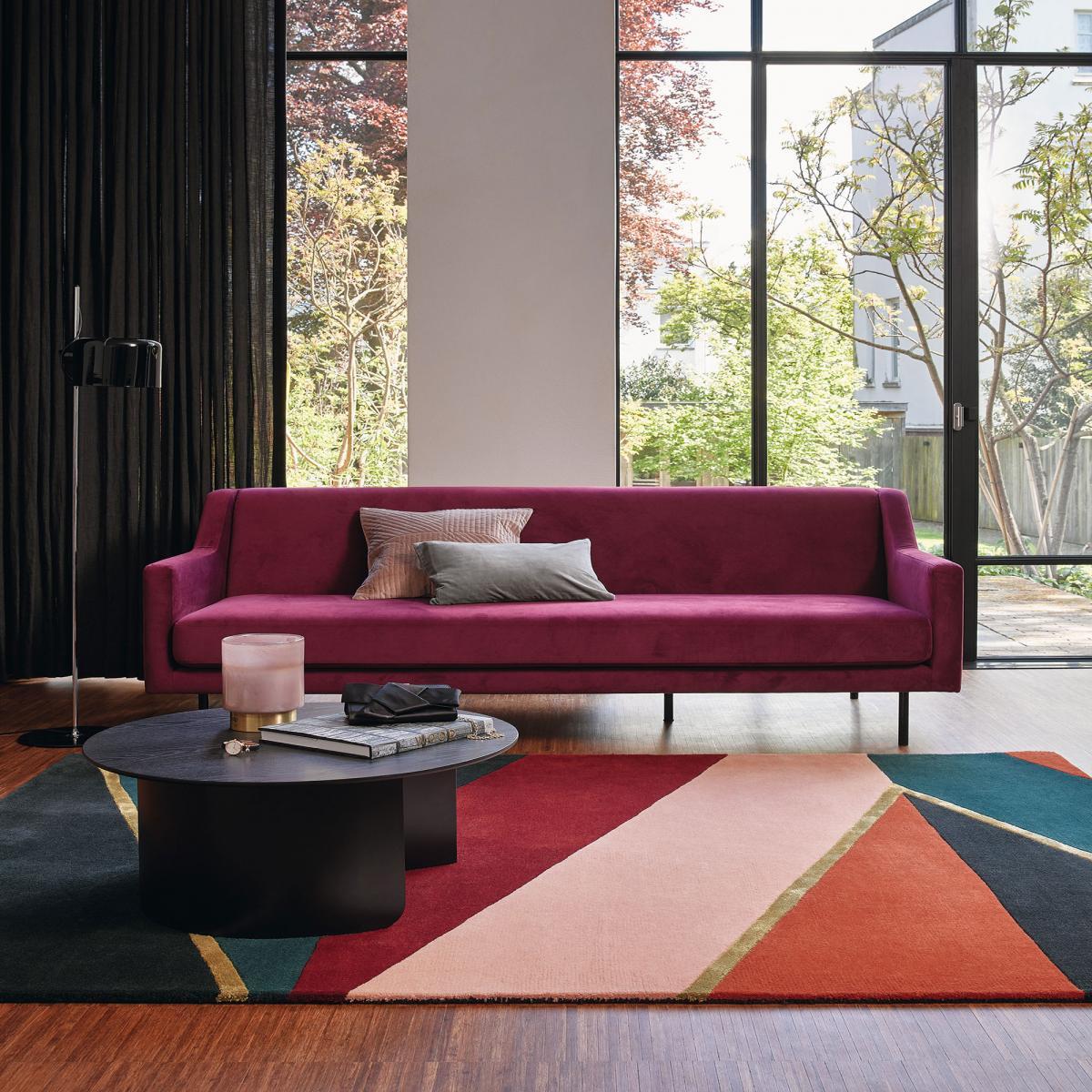 Tapis salon et chambre fait à la main en laine motif géométrique VANI