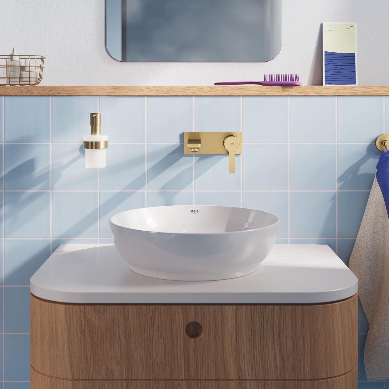 Distributeur de savon avec support - Cool Sunrise brossé