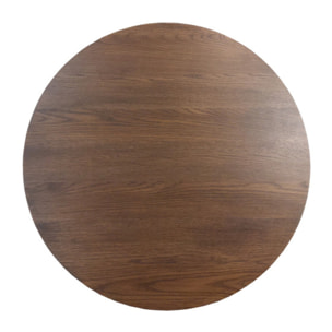 Table basse ronde en bois marron ou noir diam. 90cm - ANGEL