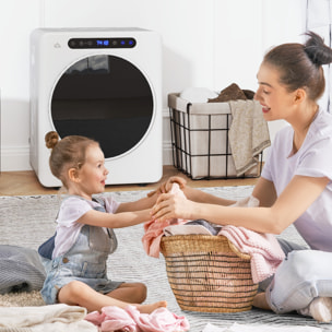 Secadora de Evacuación 3 KG Secadora de Ropa 1000W Función Antiarrugas Función Esterilizar Temporizador Pantalla LED Táctil Tambor Inox Blanco