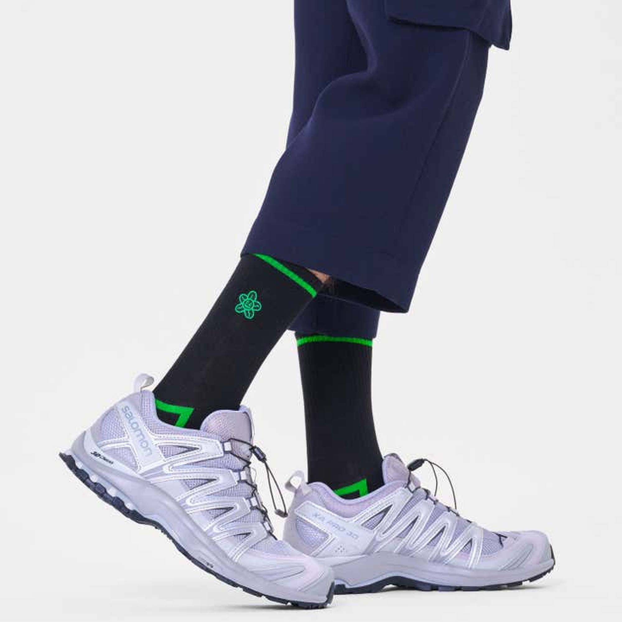 Calcetines 3/4 squiggly flower