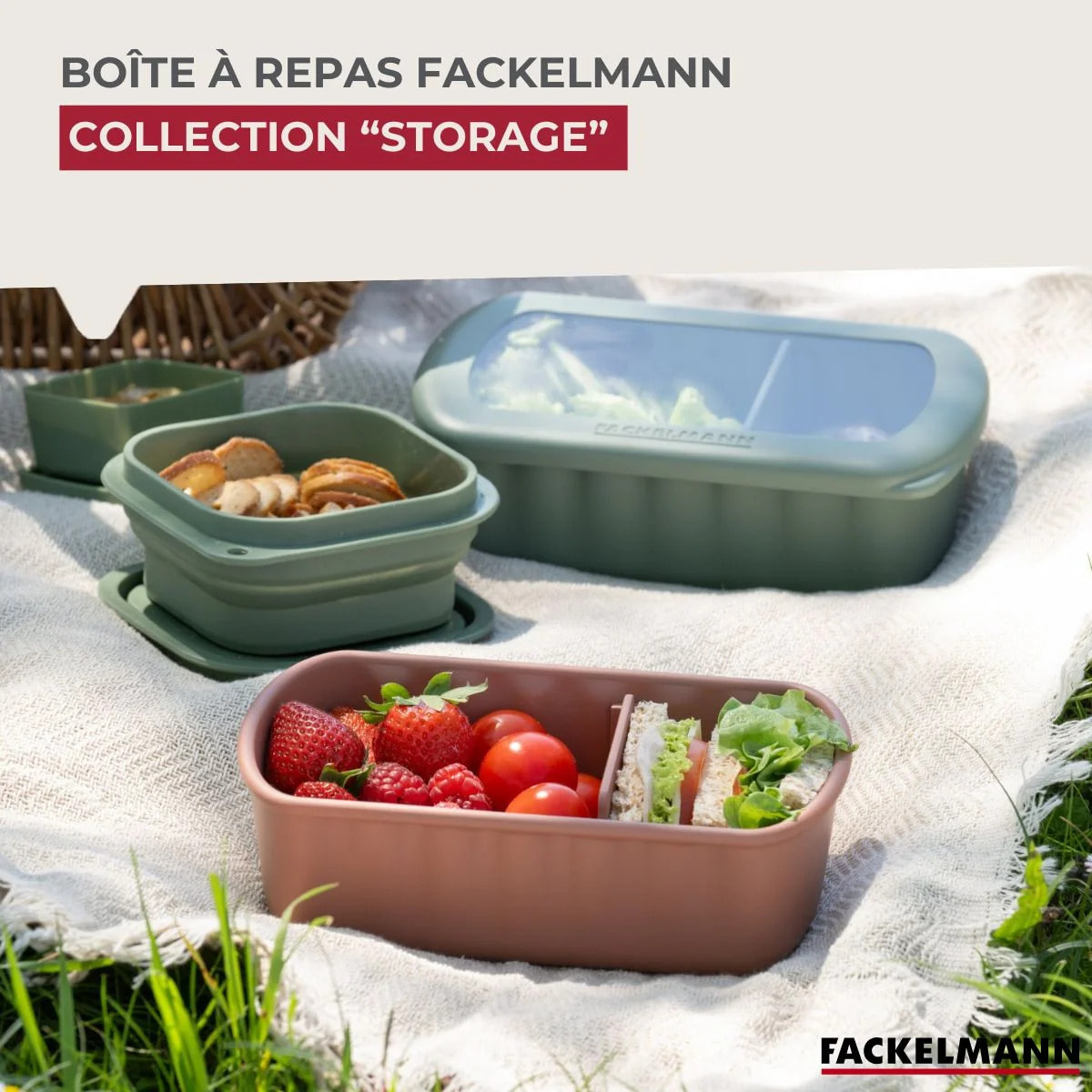 Lunchbox Terracotta à compartiment réglable sans BPA Fackelmann Storage