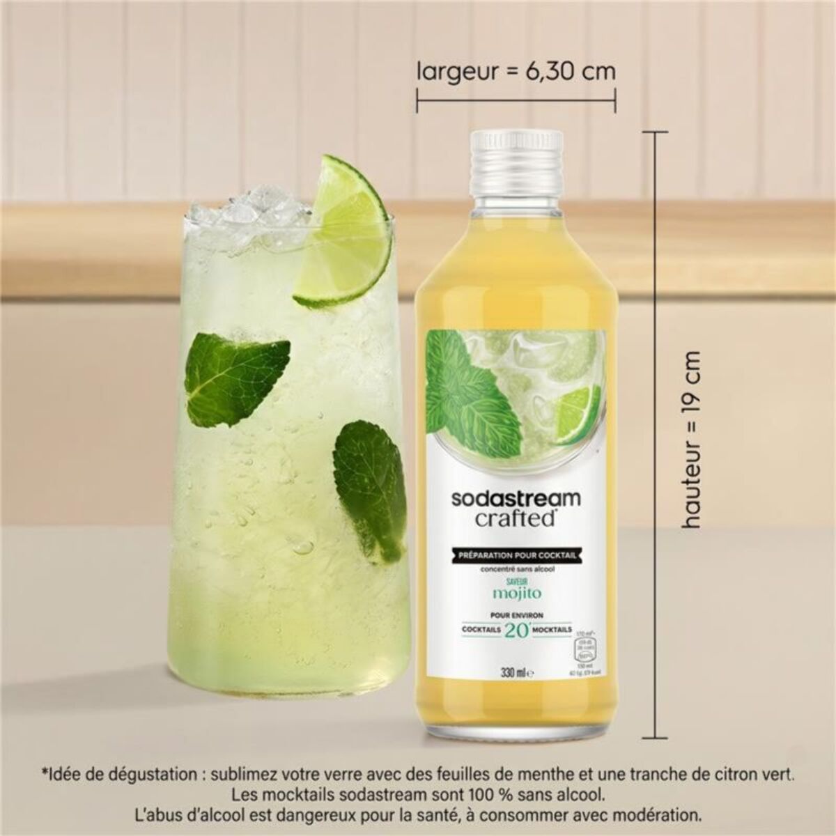 Concentré SODASTREAM mixer saveur Mojito sans alcool 330mL