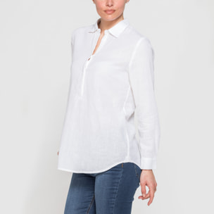 CAMICIA MODELLO SERAFINO IN TESSUTO LINO COTONE