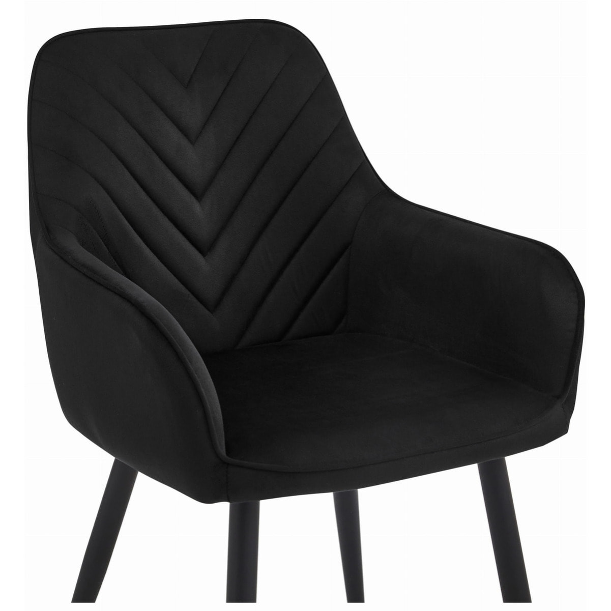 Sedia Nana in velluto nero con gambe in metallo