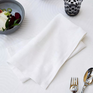 Serviette pur coton 220 g/m² motif jacquard blanc Le cercle blanc