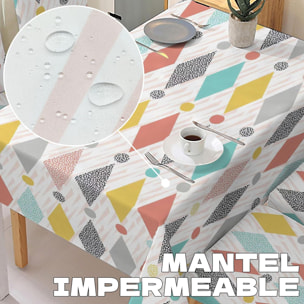 DAM Mantel impermeable de 140x180cm y 4 fundas de silla. 180x140x1 Cm. Color: Multicolor