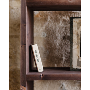 Estantería de madera maciza tono nogal de 180x60cm Alto: 180 Largo: 60 Ancho: 35