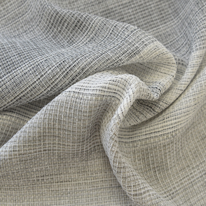 Tissu à rayures en voile d'étamine - Gris clair