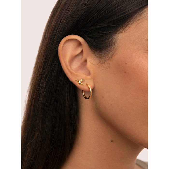 Pendiente Suelto Colibrí Baño Oro