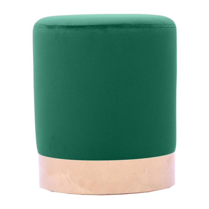 Pouf design da salotto in velluto verde