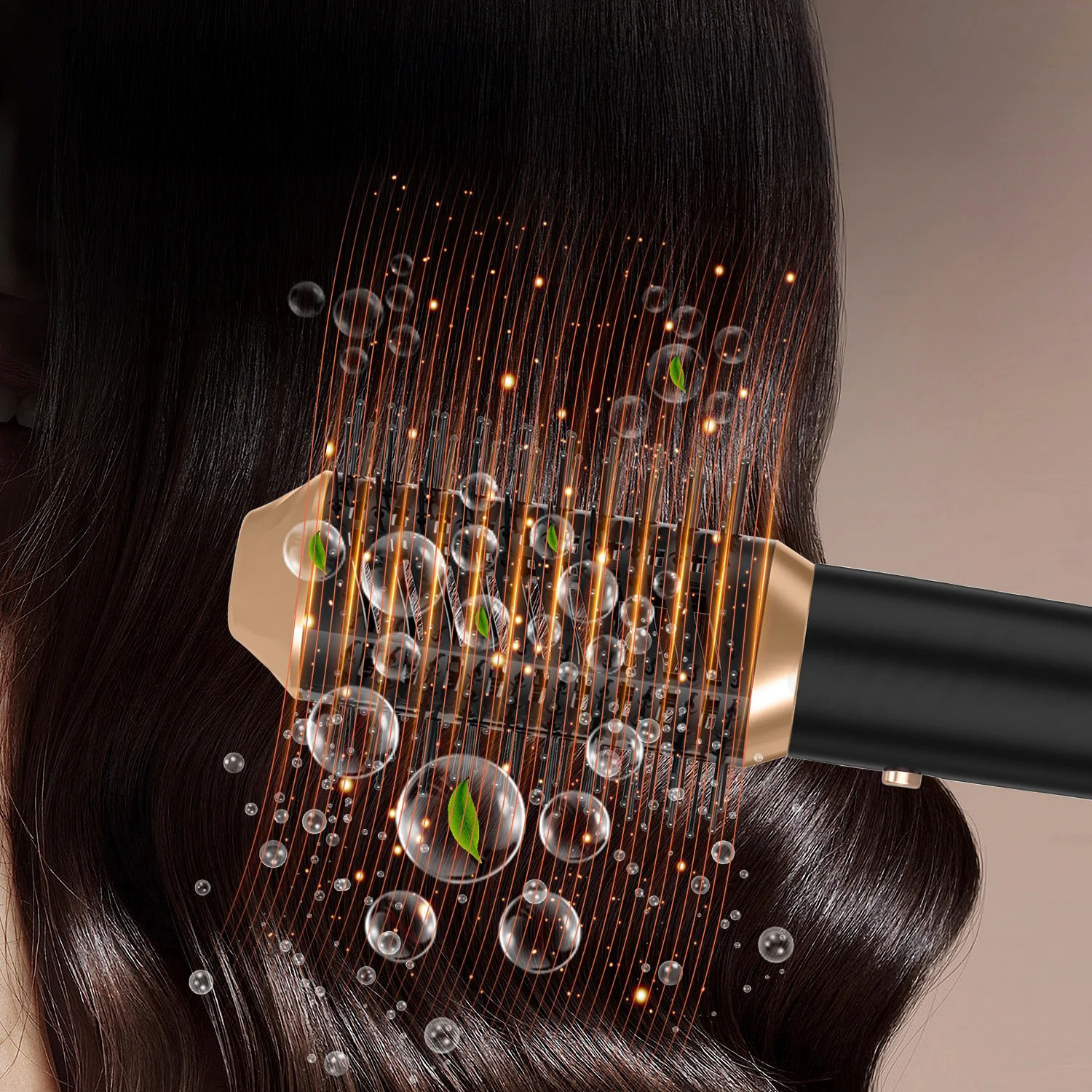 Secador de pelo plegable 5 en 1 con tecnología iónica, 1000 W de potencia y 3 niveles de temperatura ajustable.