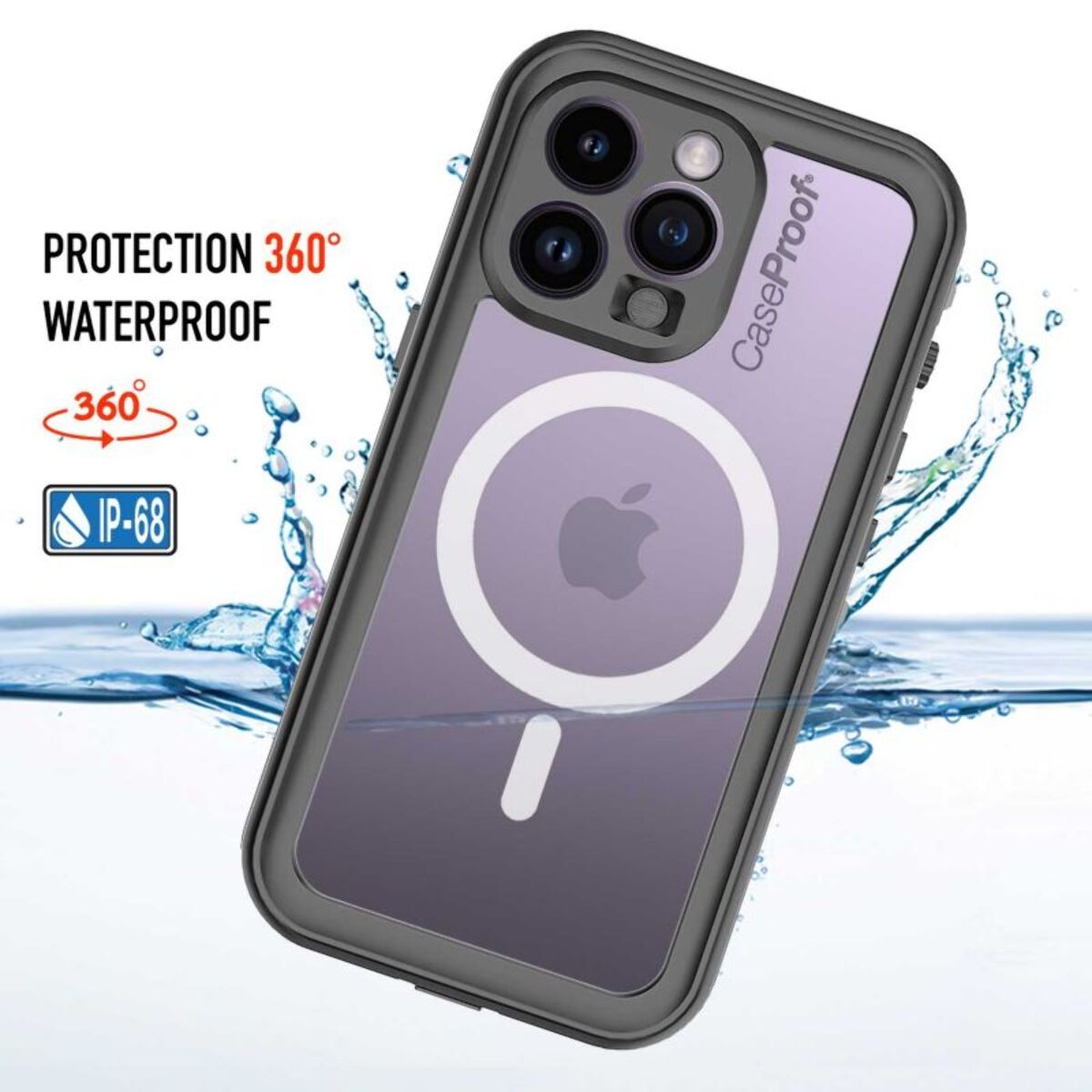 Coque intégrale CASEPROOF iPhone 14 Pro Max etanche antichoc MagSa