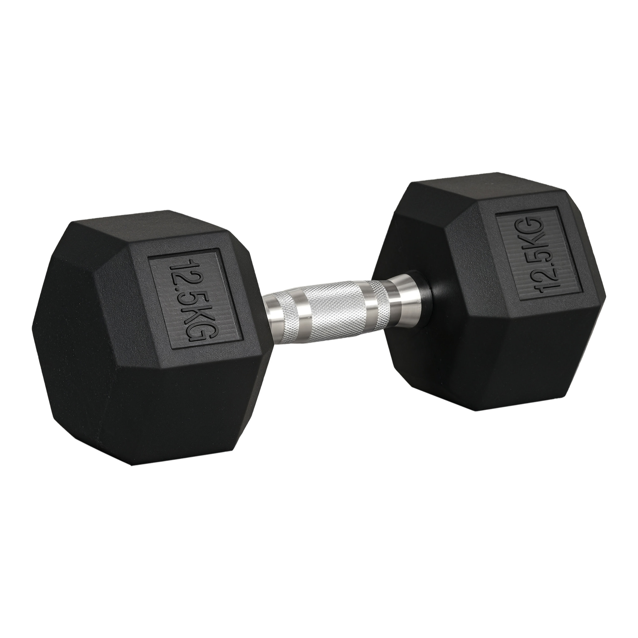 Mancuerna Hexagonal 12,5 kg de Hierro Fundido Pesas de Acero Recubiertas de Goma con Mango Moleteado para Musculación Entrenamiento en Casa Gimnasio