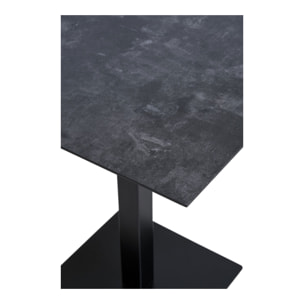 Tavolo bistrot Fano effetto pietra con base in metallo nero 70x70x75 cm