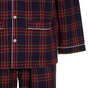 PIGIAMA UOMO in flanella scozzese blu,rosso e verde