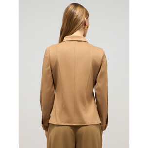 Oltre - Camicia effetto scamosciato con spille - Marrone