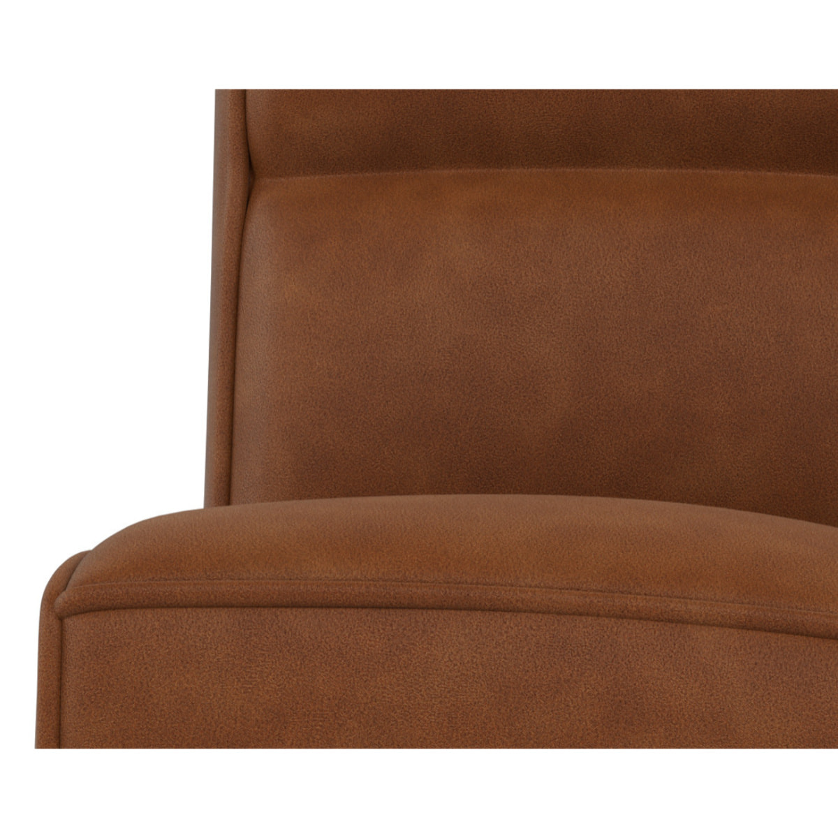 Alya - module d'assise sans accoudoir en simili - Cognac