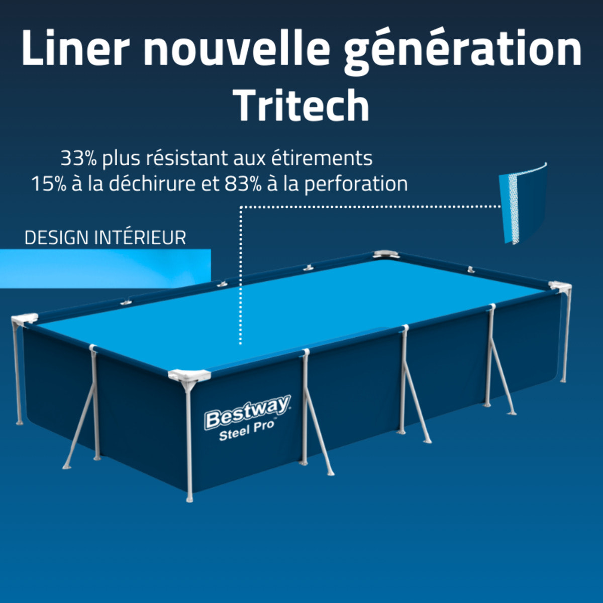 Bestway Piscine hors sol tubulaire rectangulaire Bestway Steel Pro 400 x 211 x 81 cm bleu