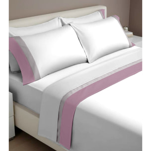 Completo IPERSAN doppia balza RASO Bordo RASO Malva/Grigio CH fondo Bianco