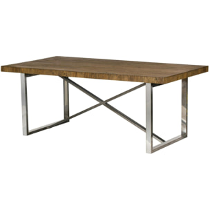 Table à manger moderne chêne acier 200 cm RIVERSIDE