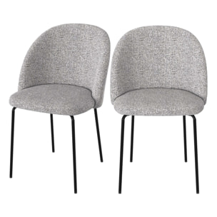 Lot de 2 chaises en tissu chiné gris clair - Karl