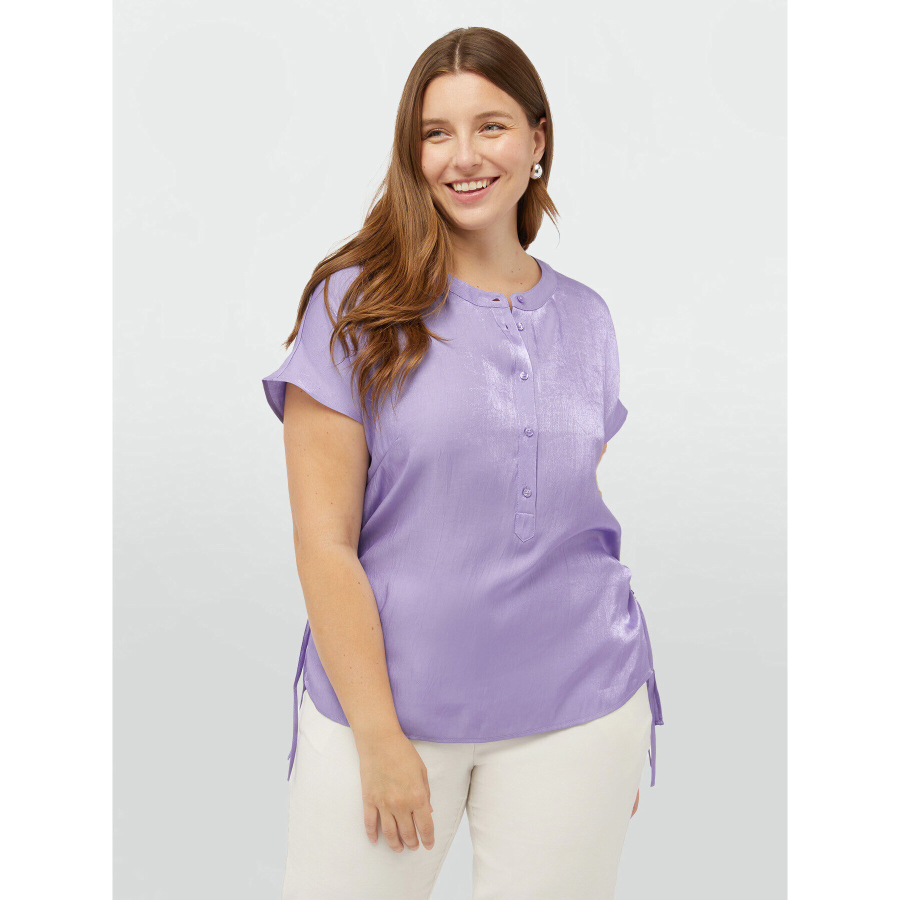 Fiorella Rubino - Blusa con coulisse laterali - Viola