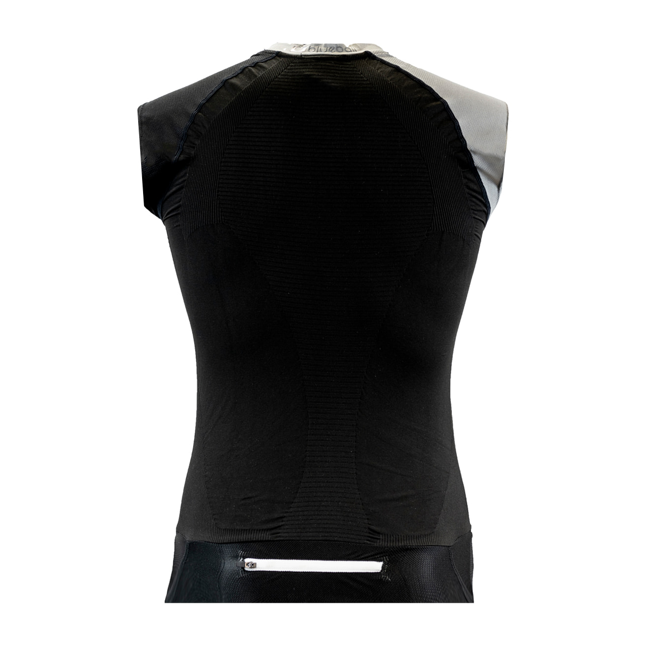 CAMISETA DE COMPRESIÓN RUNNING PARA HOMBRE SIN MANGAS BLUEBALL EN NEGRO Y GRIS