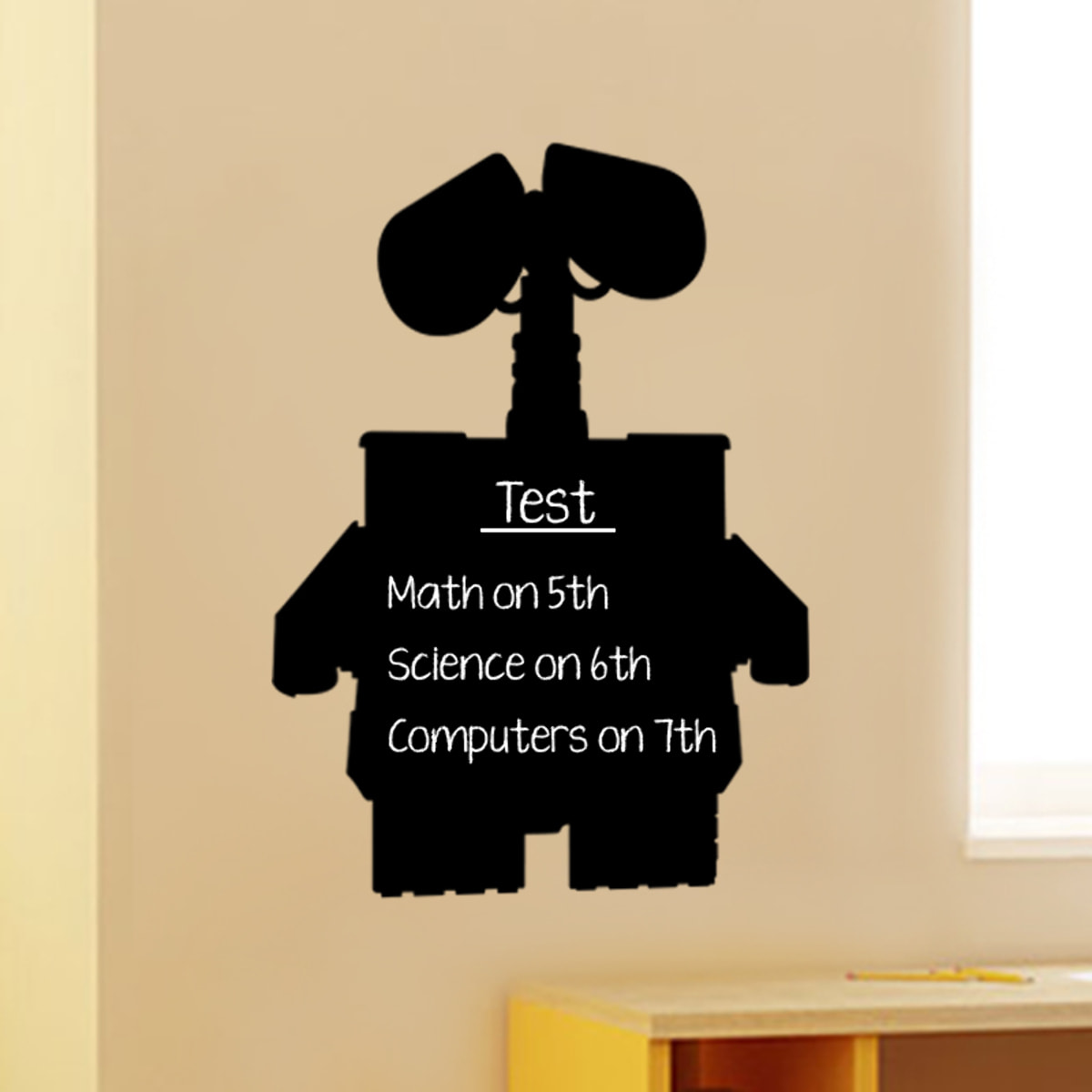 Sticker ardoise tableau noir - stickers muraux adhésif effaçable - SILHOUETTE ROBOT