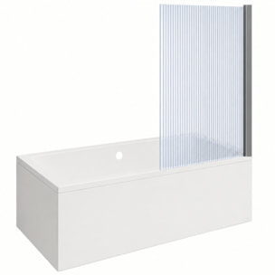 Baignoire rectangulaire Neon 180x80cm + Pare bain droit AURYS Raywall chromé profilé droite