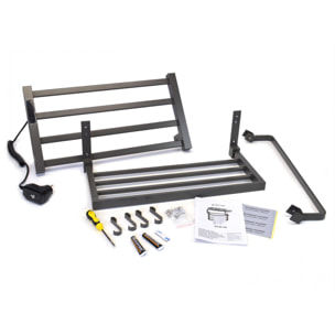 Sèche-serviettes électrique avec étagère gris anthracite 55W