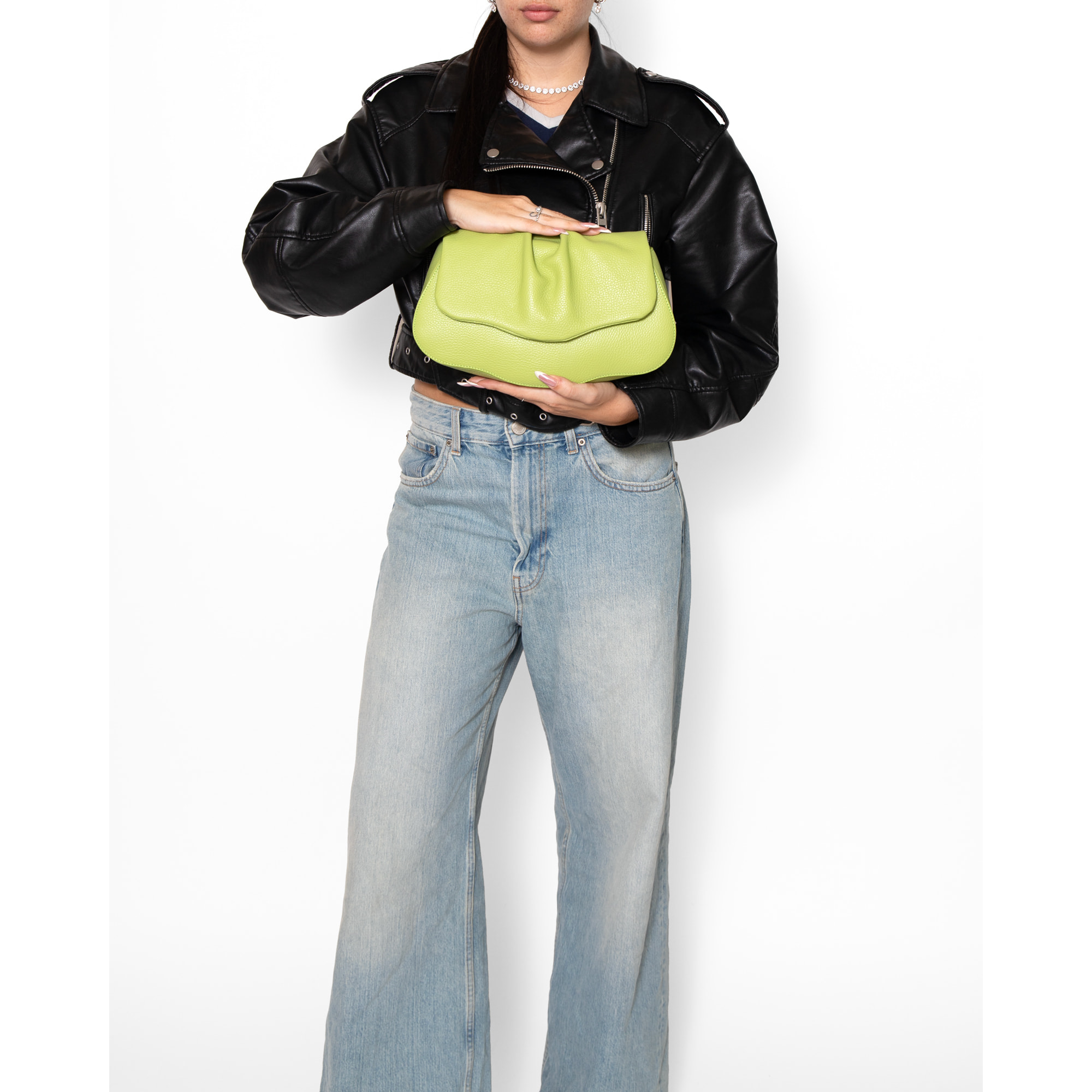 Borsa a spalla da donna In Vera pelle Made in Italy 30,5x19,5x9 cm