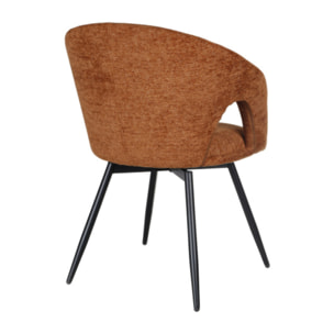 Chaise rotative 180° en tissu doux avec accoudoirs - AMBRE