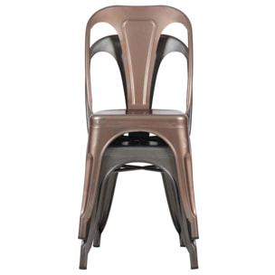 Lot de 2 chaises en métal cuivre - Indus
