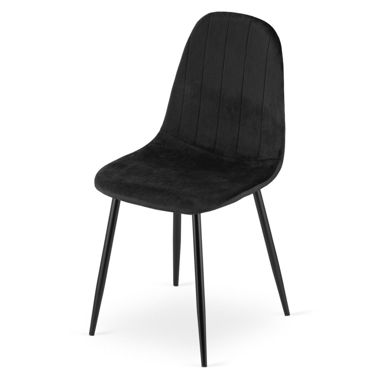 Set di 2 sedie Padva in velluto nero con gambe in metallo