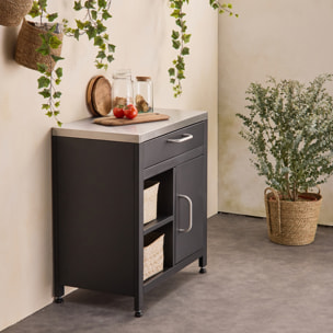 Module de cuisine extérieure acier 1 tiroir 1 porte L80cm GRIMAUD