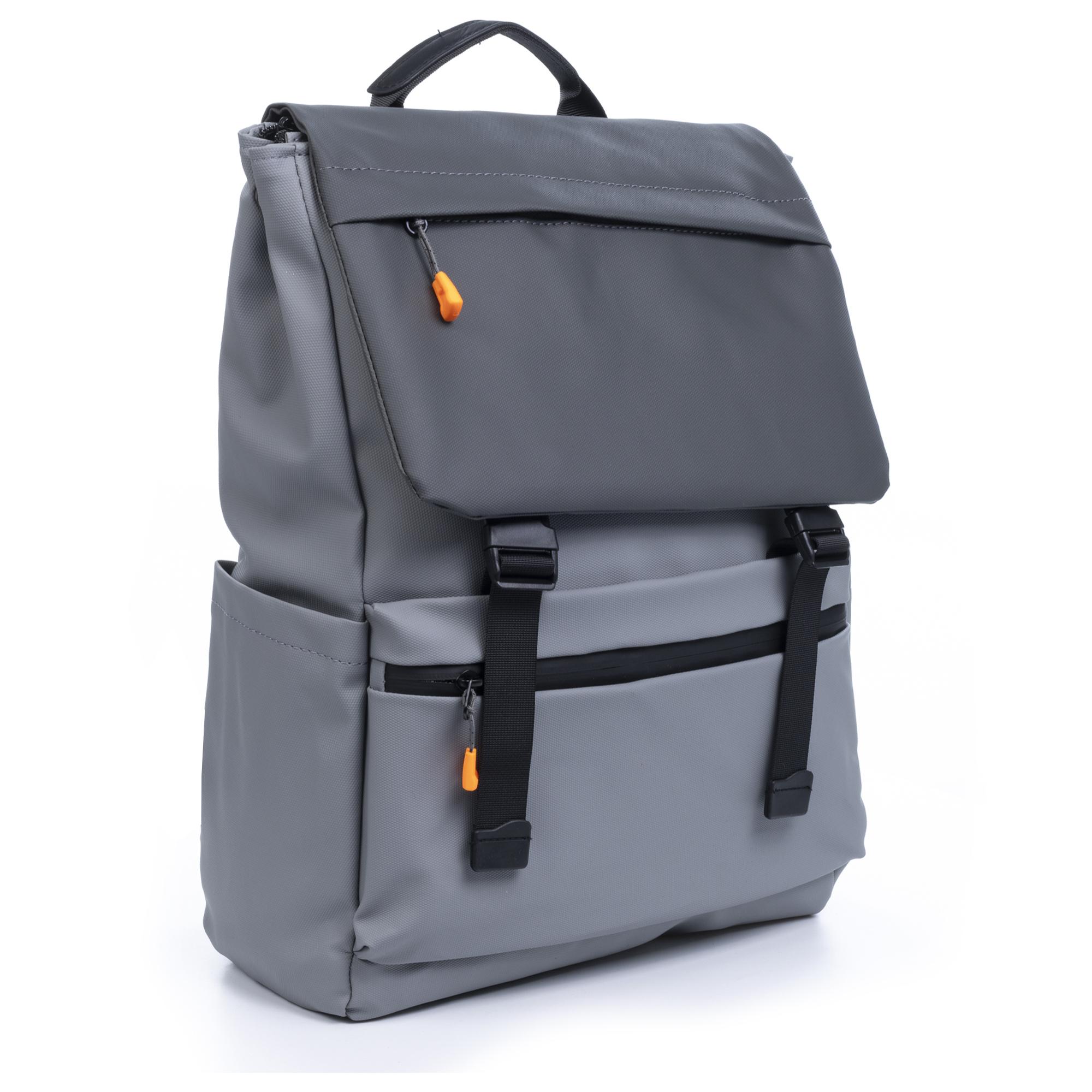 Mochila multi compartimento, porta Laptop 15,6''. Capa impermeable. Adaptable a Trolley. Toma USB externa oculta. Repelente al agua.