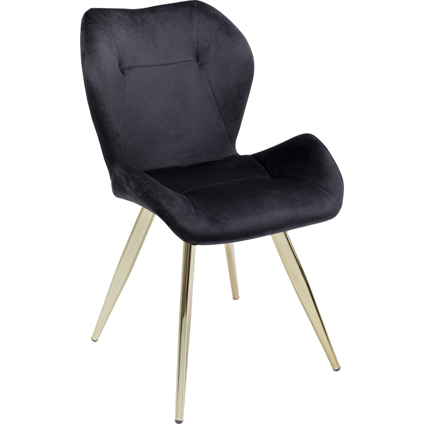 Chaise Viva velours noir et or Kare Design