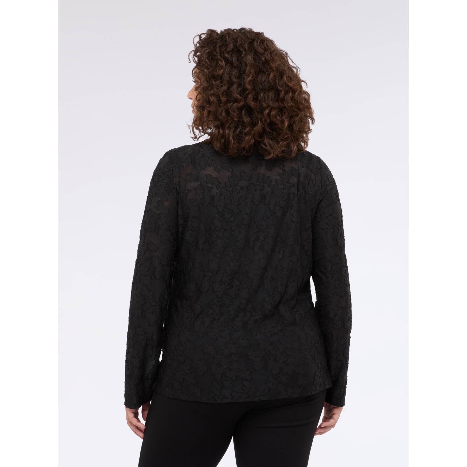 Fiorella Rubino - T-shirt in pizzo con motivo floreale - Nero
