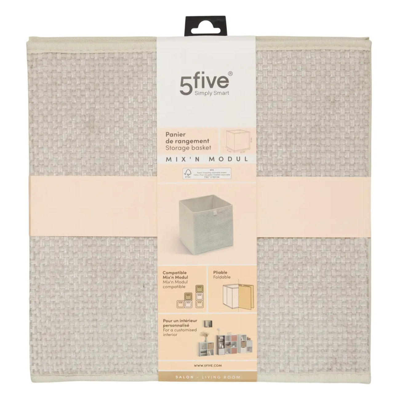 Boîte Mix'N Modul carré pliable 31x31cm beige