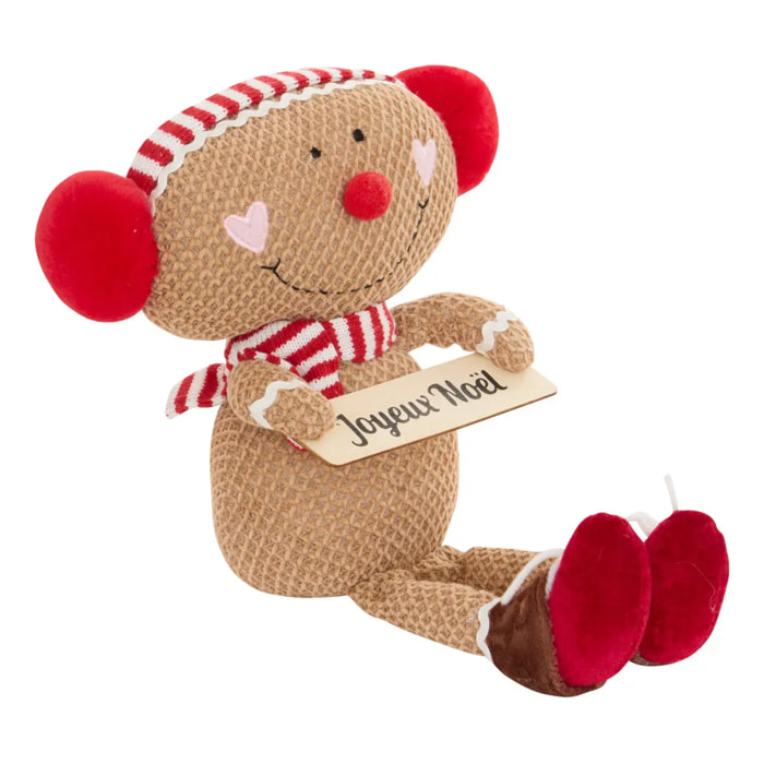 Bonhomme de Noël en pain d'épices Pimi assis H. 46 cm