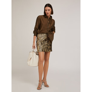 Motivi - Camicia misto lyocell tinta unita - Verde militare