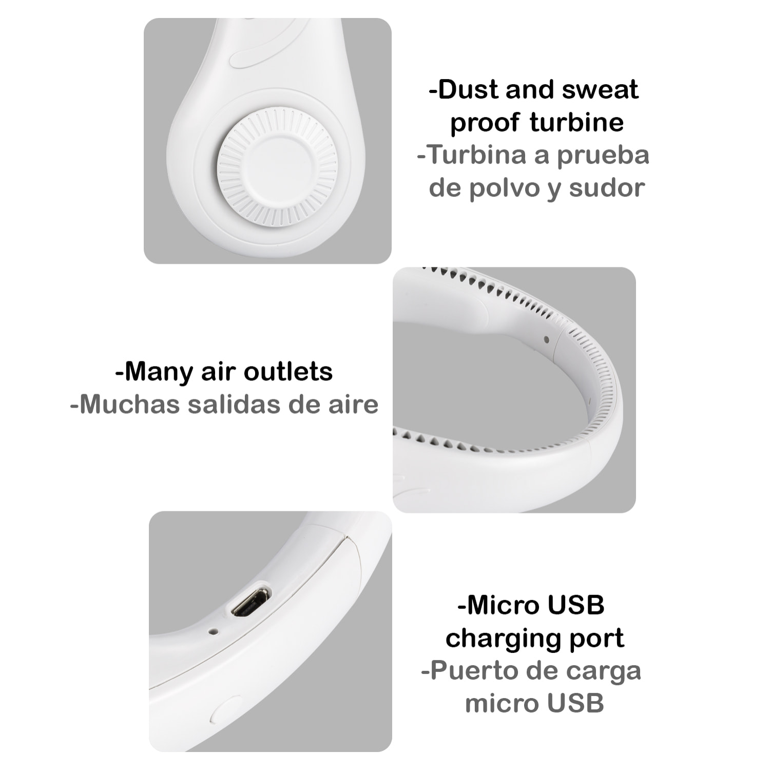 Mini ventilatore FA12 senza pale portatile, per il collo.