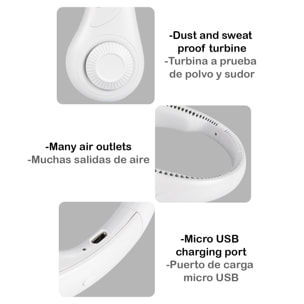 Mini ventilatore FA12 senza pale portatile, per il collo.
