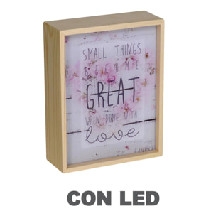 Lampada led con scritte cm20x8h26