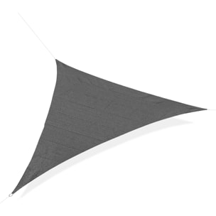 Voile d'ombrage triangulaire grande taille 5 x 5 x 5 m polyéthylène haute densité résistant aux UV gris