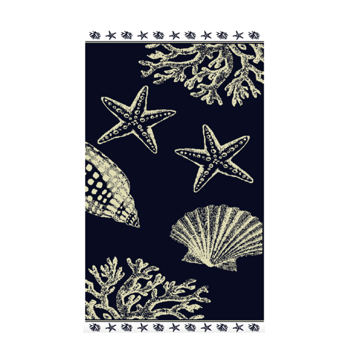 Telo Mare Spugna Jacquard Spiaggia Disegno Baleari